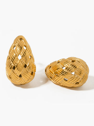 Sonicelife-Crisscross Honeycomb Earrings