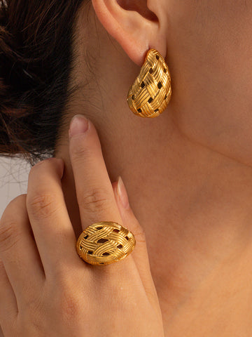 Sonicelife-Crisscross Honeycomb Earrings