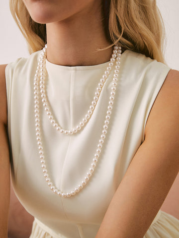 Sonicelife-Double Layered Pearl Necklace