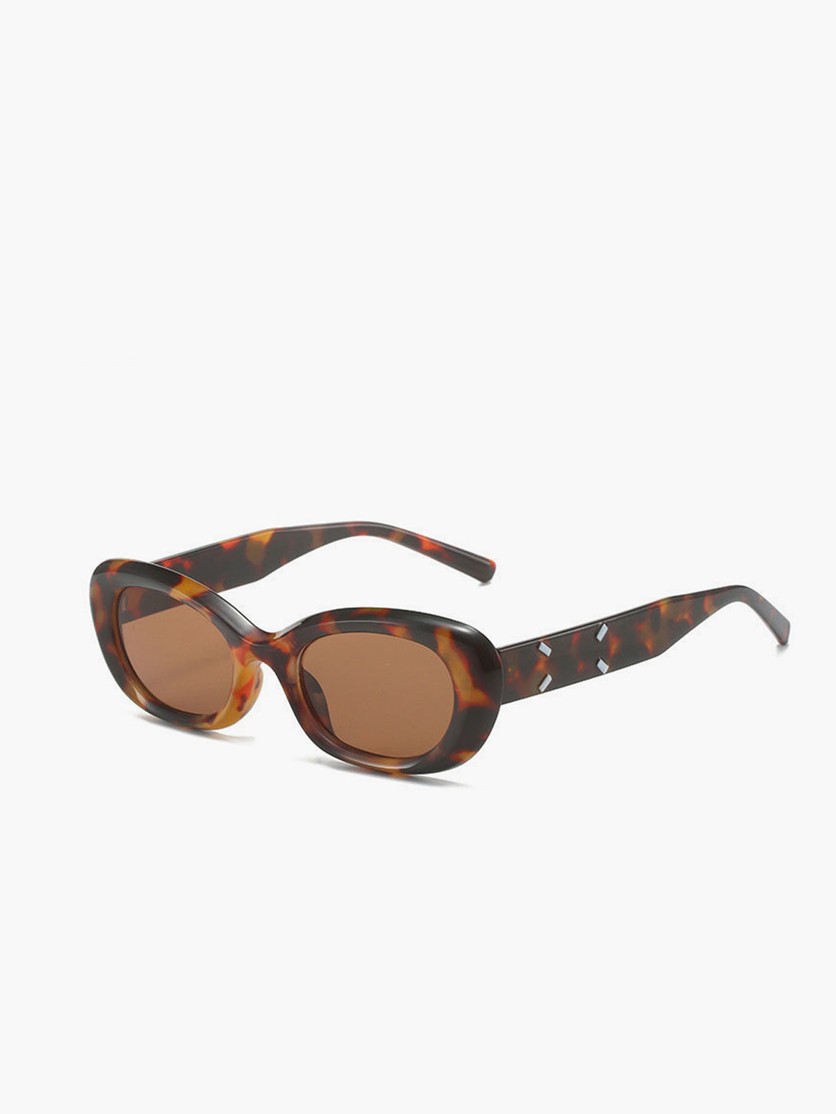 Sonicelife-Tortoiseshell Rounded Sunglasses