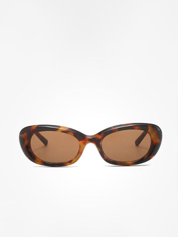 Sonicelife-Tortoiseshell Rounded Sunglasses