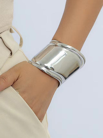 Sonicelife-Metallic Wide Cuff Bracelet