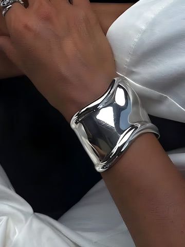 Sonicelife-Metallic Wide Cuff Bracelet