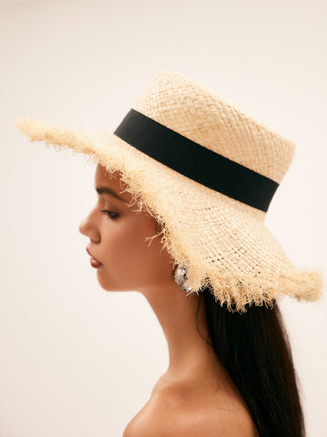 Sonicelife-South Beach Straw Wide Brim Hat