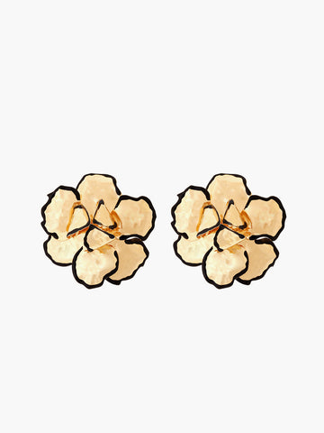 Sonicelife-Contrast Trim Floral Earrings