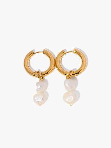 Sonicelife-Double Pearl Hoop Earrings