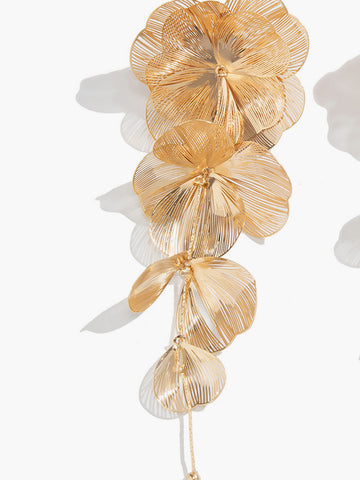 Sonicelife-Ginkgo Leaves Long Dangle Earrings