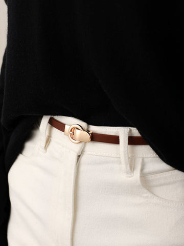 Sonicelife-Hook Buckle Skinny Belt