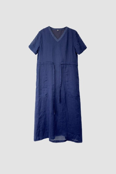 Sonicelife Blue Ramie Dress