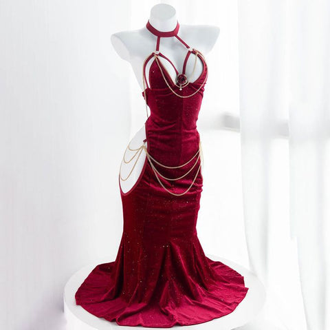 Sonicelife Black Albedo Backless Cosplay Dress