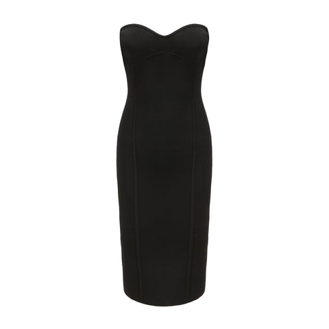 Sonicelife Black Bodycon Sleeveless Dress & Sheer Fur Shrug