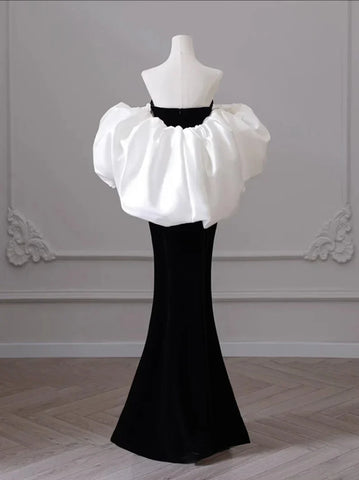 Sonicelife Black Velvet Tube Mermaid Dress