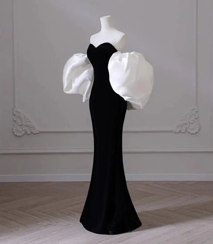 Sonicelife Black Velvet Tube Mermaid Dress