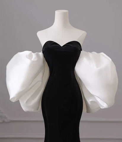 Sonicelife Black Velvet Tube Mermaid Dress