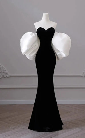 Sonicelife Black Velvet Tube Mermaid Dress