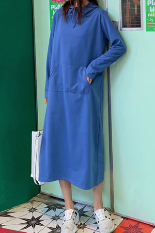 Sonicelife Candy Color Hoodie Dress