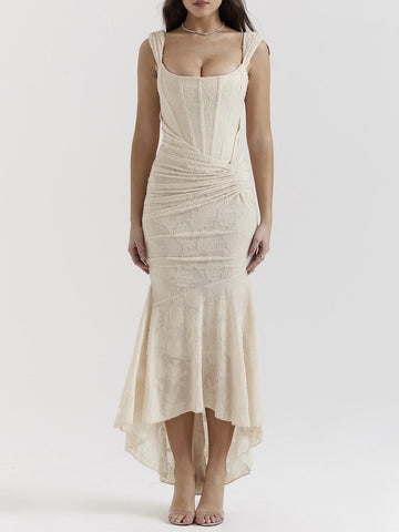 Sonicelife Cesca Vintage Cream Floral Maxi Dress