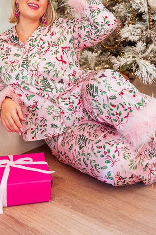 Sonicelife-Christmas Printed Fuzzy Parent-child Outfits Loungewear