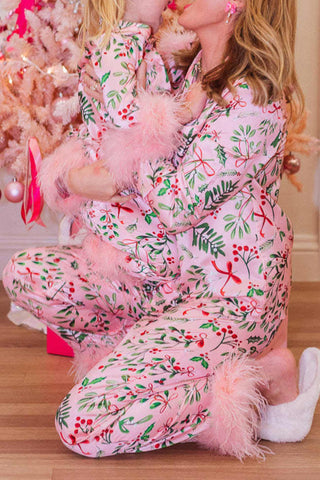 Sonicelife-Christmas Printed Fuzzy Parent-child Outfits Loungewear