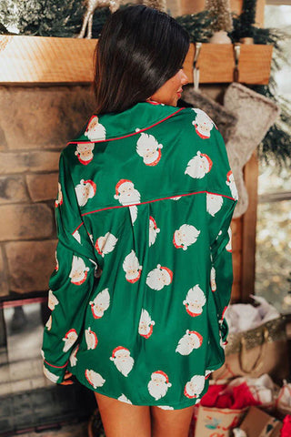 Sonicelife-Christmas Satin Printed Loungewear