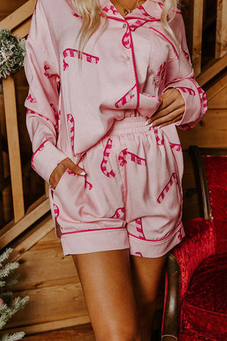 Sonicelife-Christmas Satin Printed Loungewear