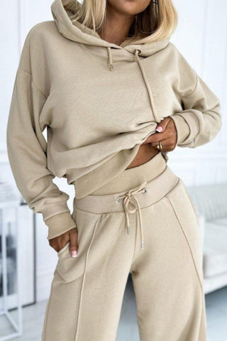 Sonicelife Color Splicing Hoodie Long Pants Set