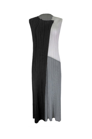 Sonicelife hoco dresses Colorblock Full Pleated Sleeveless Maxi Dress