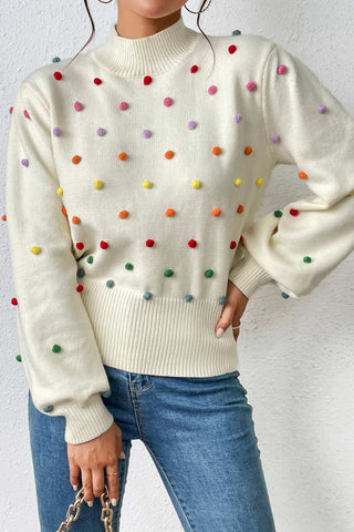 Sonicelife Colorful Yarn Ball Pullover Sweater