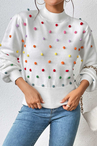 Sonicelife Colorful Yarn Ball Pullover Sweater