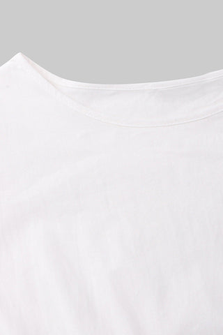 Sonicelife-Crew Neck Cotton Tiered Dress