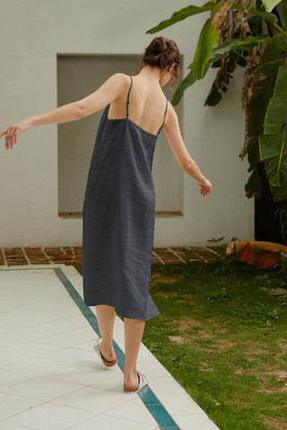 Sonicelife Daisy Linen Slip Dress