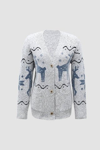 Sonicelife Deer Pattern Knit Cardigan