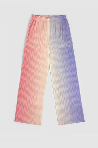 Sonicelife-Gradient Full Pleated Irregular Top & Wide Leg Pants