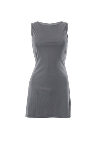 Sonicelife hoco dresses Grey Crew Neck Pack Hip Tank Dress