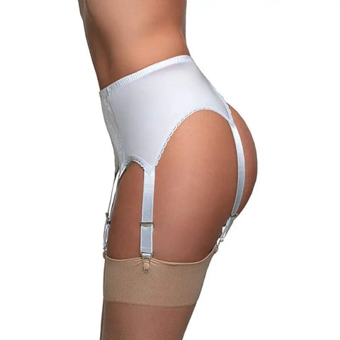 Sonicelife Vintage High Waist Garter Belt Mesh Suspender Belt 6 Straps Garter Belt for Thong Stocking S-XXL (NO stocking and Panties)