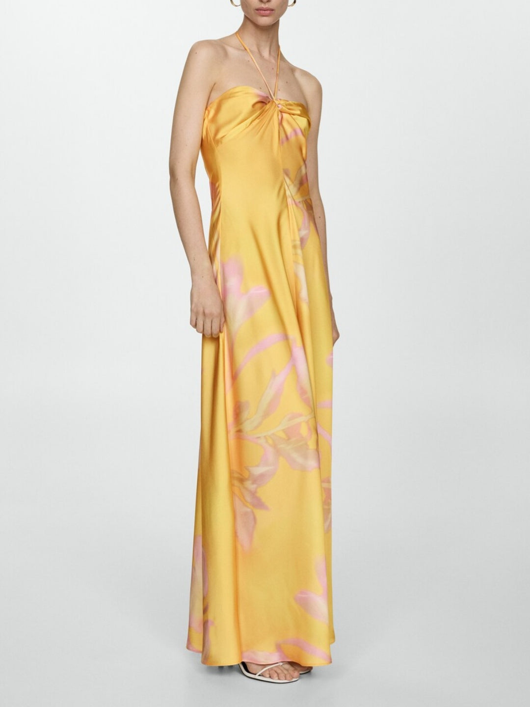 Sonicelife Halterneck Printed Satin Dress