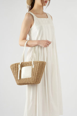 Sonicelife-Handmade Side Pocket Straw Bag