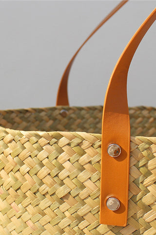 Sonicelife-Handwoven Large Capacity Tote Straw Bag
