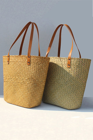 Sonicelife-Handwoven Large Capacity Tote Straw Bag