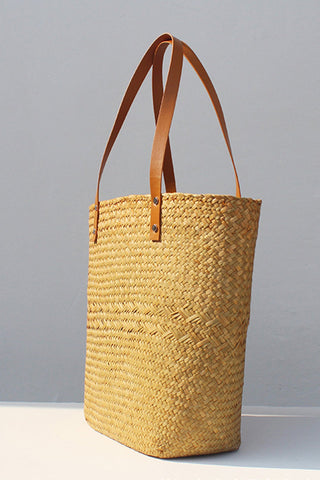 Sonicelife-Handwoven Large Capacity Tote Straw Bag