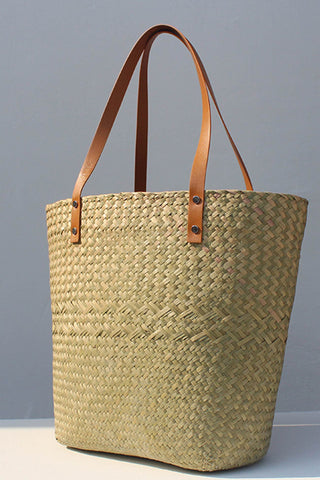 Sonicelife-Handwoven Large Capacity Tote Straw Bag