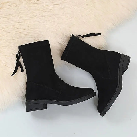 Sonicelife Fashion Ankle Elastic Sock Boots Chunky High Heels Stretch Women Autumn Sexy Booties Pointed Toe Women Pump Size 33-43 678