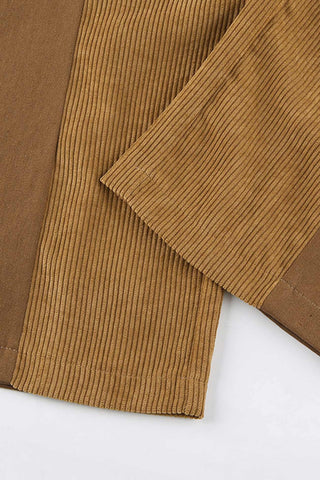 Sonicelife-High Waist Corduroy Patchwork Long Pants