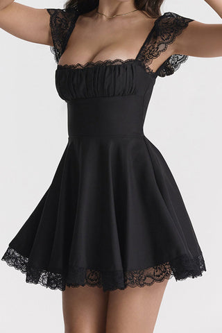 Sonicelife hoco dresses Lace Patchwork Strappy Corset Dress