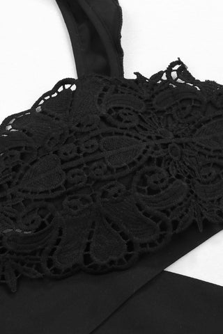 Sonicelife-Lace Tie-up Three-piece Swimsuit