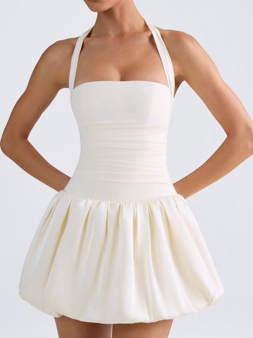 Sonicelife Ludmila Halterneck Bubble Hem Dress