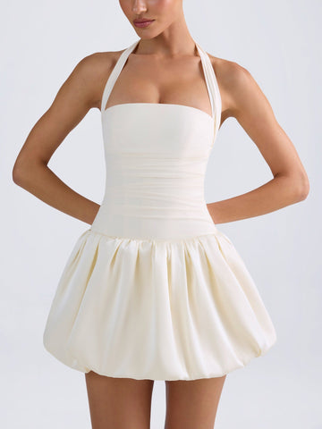 Sonicelife Ludmila Halterneck Bubble Hem Dress