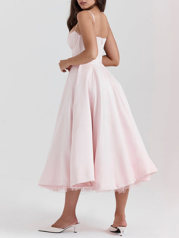 Sonicelife Mademoiselle Ballerina Pink Midi Dress