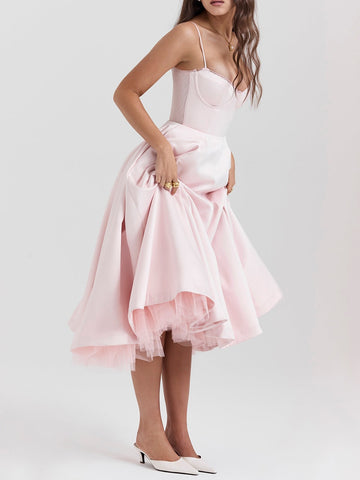 Sonicelife Mademoiselle Ballerina Pink Midi Dress
