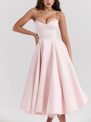 Sonicelife Mademoiselle Ballerina Pink Midi Dress